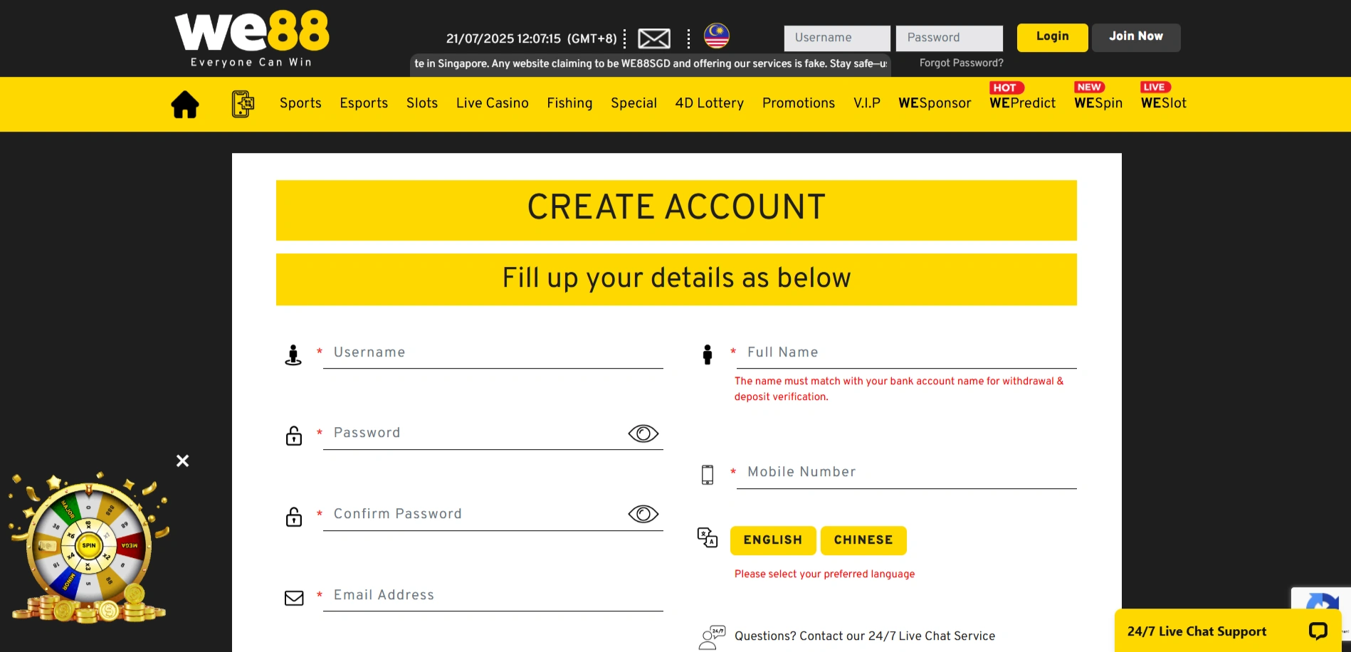 WE888 Casino and WE88 bet Login Options for All Users WE888 and WE88 bet Login Options for All Users